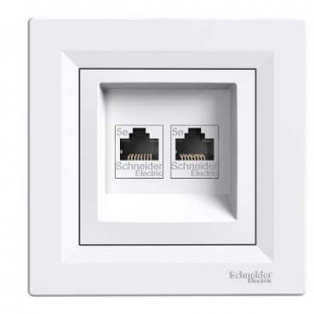 zás.Asfora dát. 2xRJ45 UTP Cat 5E biela